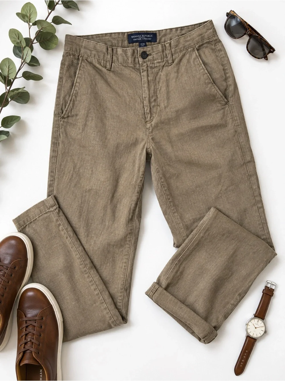 Banana Republic Vintage Straight Khaki Chino Pants Men’s 33x30 Beige Casual